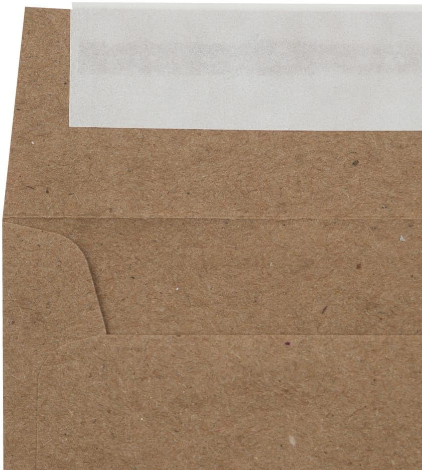 LUXPaper Square Invitation Envelopes | Peel & Press | 3 1/4" x 3 1/4" | Grocery Bag Brown | 70lb. Text | 50 Qty