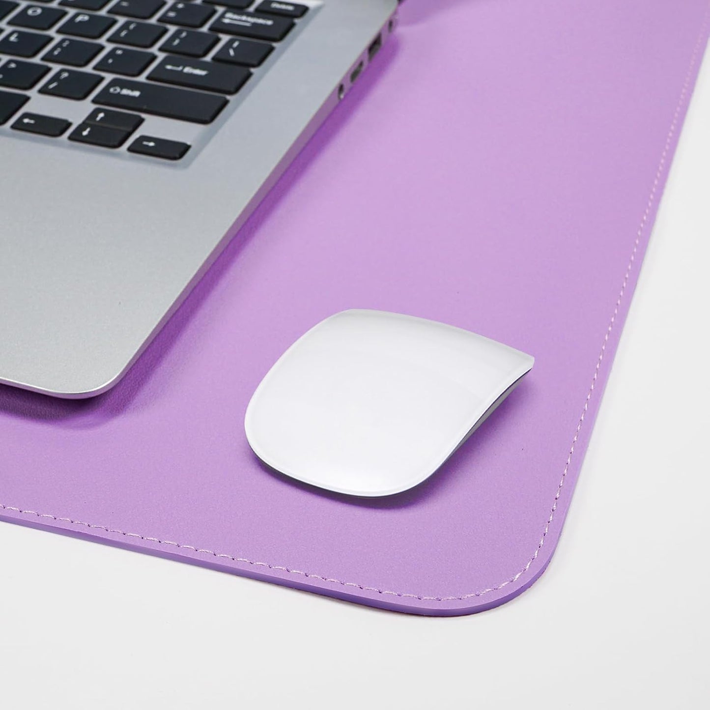 Leather Desk pad Protector, Large Desk mat with Natural Cork & PU Leather,Mouse pad,Non-Slip Office Desk Mat,Waterproof Desk Writing Pad for Office and Home (31.5in*17in,Purple)