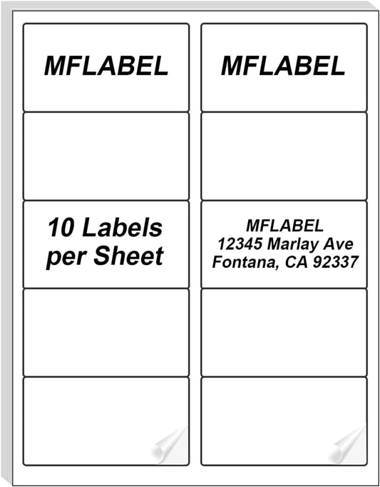 MFLABEL 2x4 Address Labels, 25000 Sheets, FBA Compatible, 2" x 4" Inkjet/Laser Printer Labels