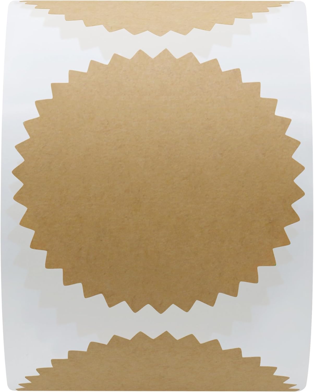 Hybsk 300pcs 2 inch Kraft Paper Certificate Sealing Labels with Serrated Edge Awards Legal Embossing Stickers (Kraft Paper)