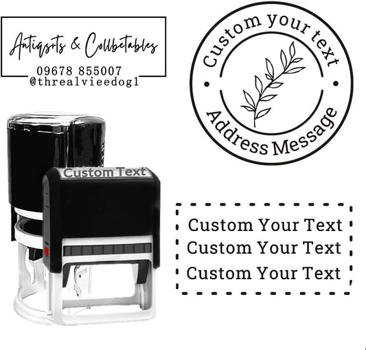 Multi-Size Custom Stamps Self Inking Personalized Logo Name Image Return Address Rubber Stamps for Office Business Personal Use (Round-1.6inch)