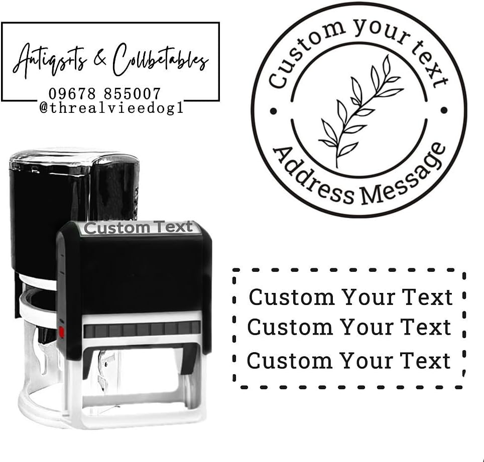 Multi-Size Custom Stamps Self Inking Personalized Logo Name Image Return Address Rubber Stamps for Office Business Personal Use (Round-1.8inch)