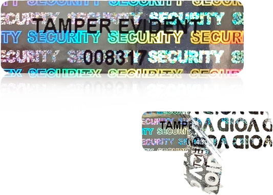 580pcs Hologram Tamper evident Stickers with Unique Serial Number Security Genuine Warranty Seal Labels Tamper Proof Stickers(Silver,1 inch x 0.3 inch,GQYH)