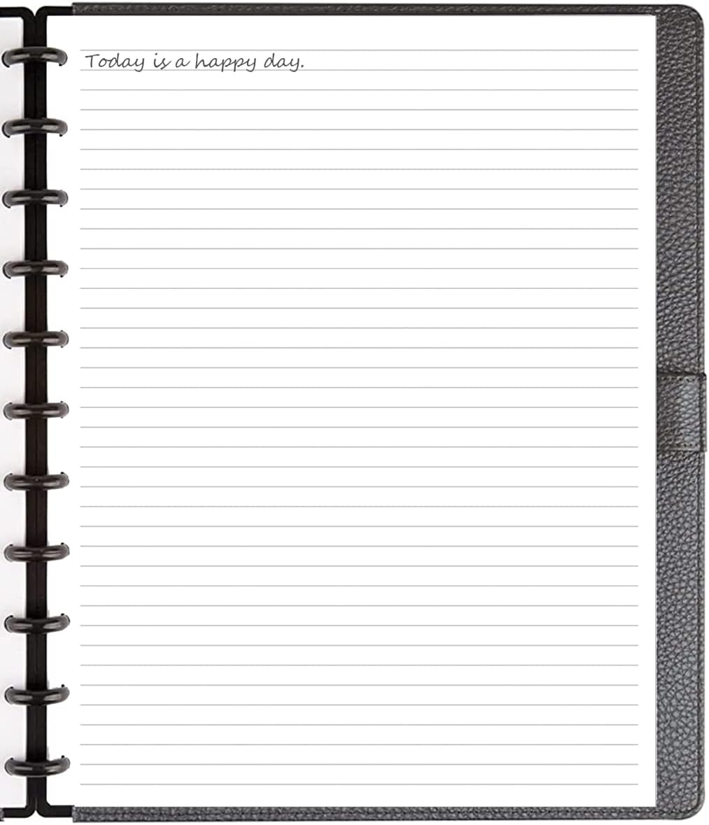 A4 TUL Discbound Lined Refill Paper, 11 Disc Ruled Filler Paper, Letter Size 100Sheets / 200Pages, 100gsm, White, 8.5'' x 11''