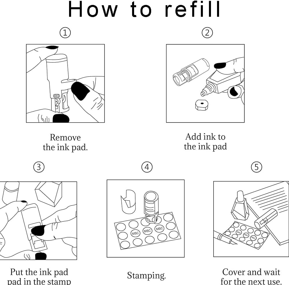Custom Logo Stamp,Personalized Business Stamp Customized Self-Inking Stamp Business Logo Text Address Stamp-Round,4 Ink Colors Available (White Case)
