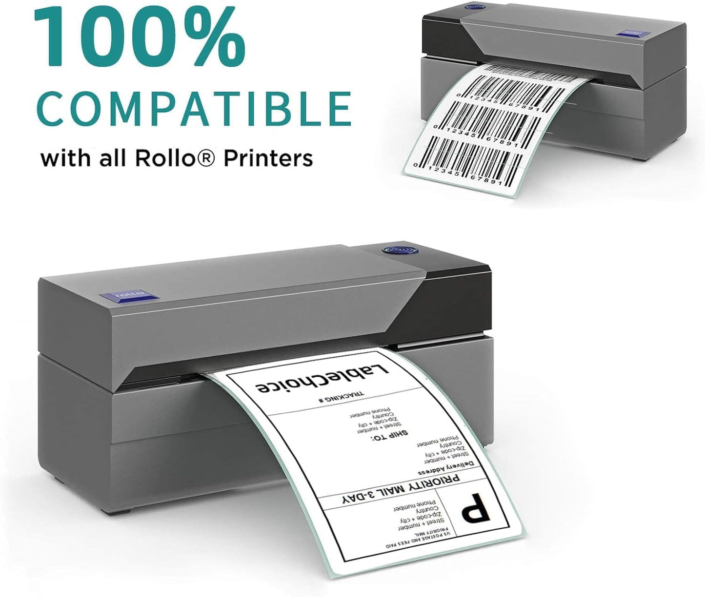 4"x2" Direct Thermal Labels for Zebra LP2844 GK420D ZD421 ZD420 Series, 12-Roll 9000 Pcs 2x4 Waterproof Strong Adhesive Barcode Return Address Label Used with Rollo MUNBYN Desktop Printer