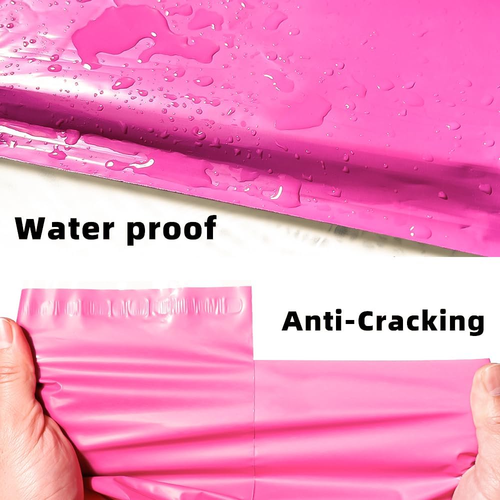 POLYSELLS 50 pcs 14.5x19 Inches Pink Poly Mailers Shipping Envelopes, Strong Adhesive Sealing, Waterproof, and Tear-resistant Postal Mailing Bags for Clothing, Books, and Accessories