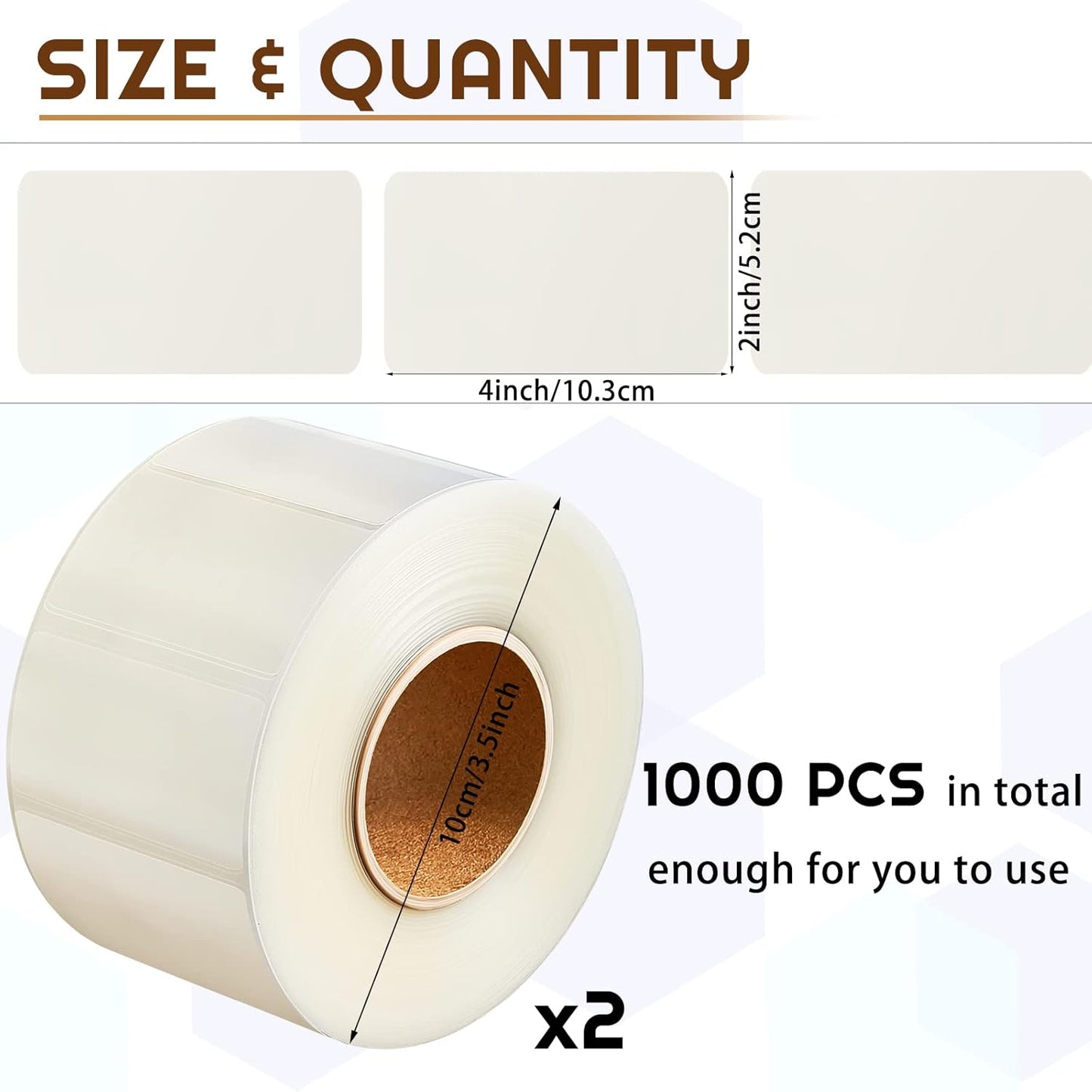 Zonon 1000 Pcs Clear Labels Label Protector Clear Stickers Wafer Seals Waterproof Labels for Protecting Barcodes, Numbers and Stickers (4.06 x 2.05 Inch,Rectangle)