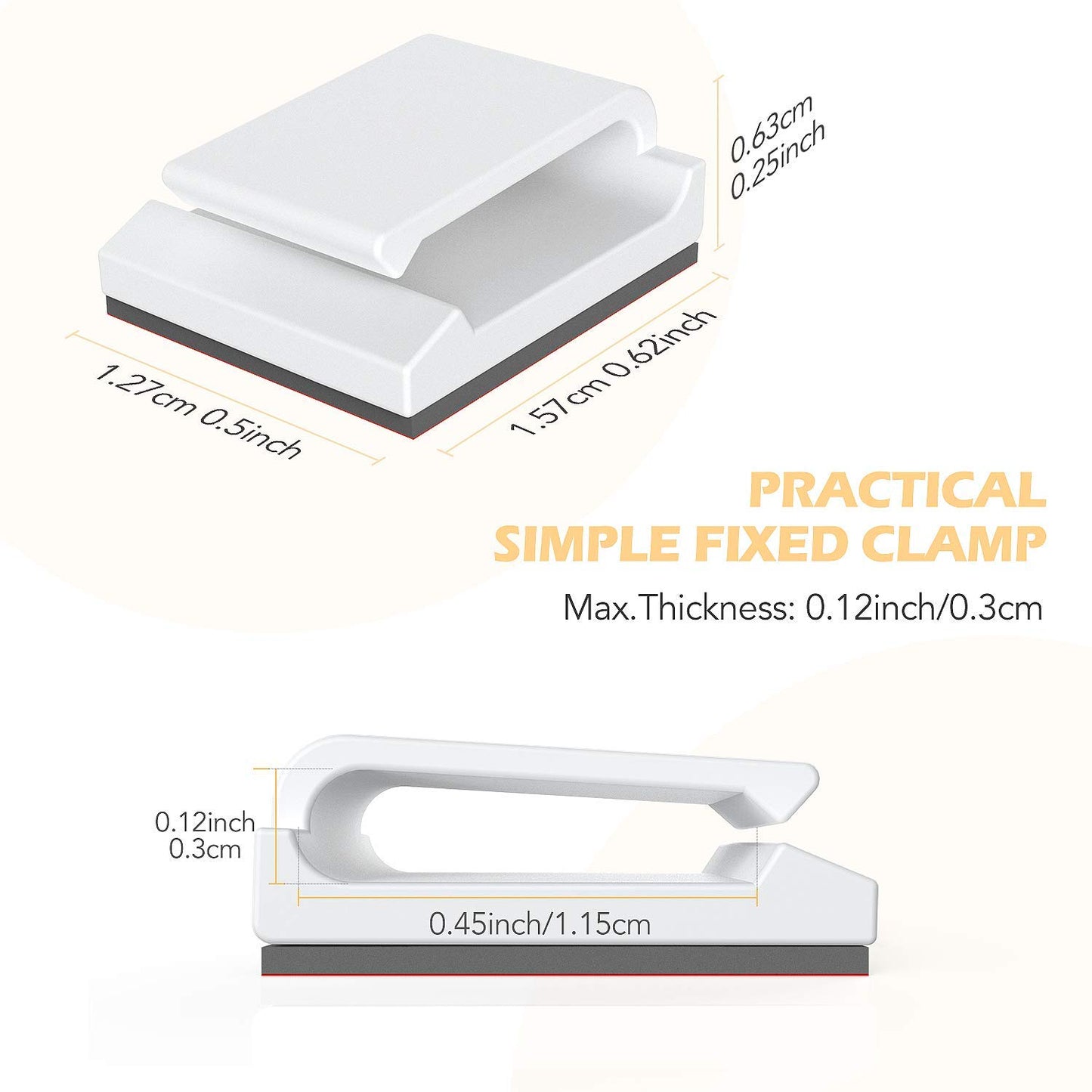 AGPTEK Ethernet Cable Clips, 100 PCS Adhesive Wire Clips, Flat Cord Clips Small Cable Holder Management for Home Wall Flat Ethernet Network Cord Organizer, Decoration Fairy Light Sticky Hooks, White