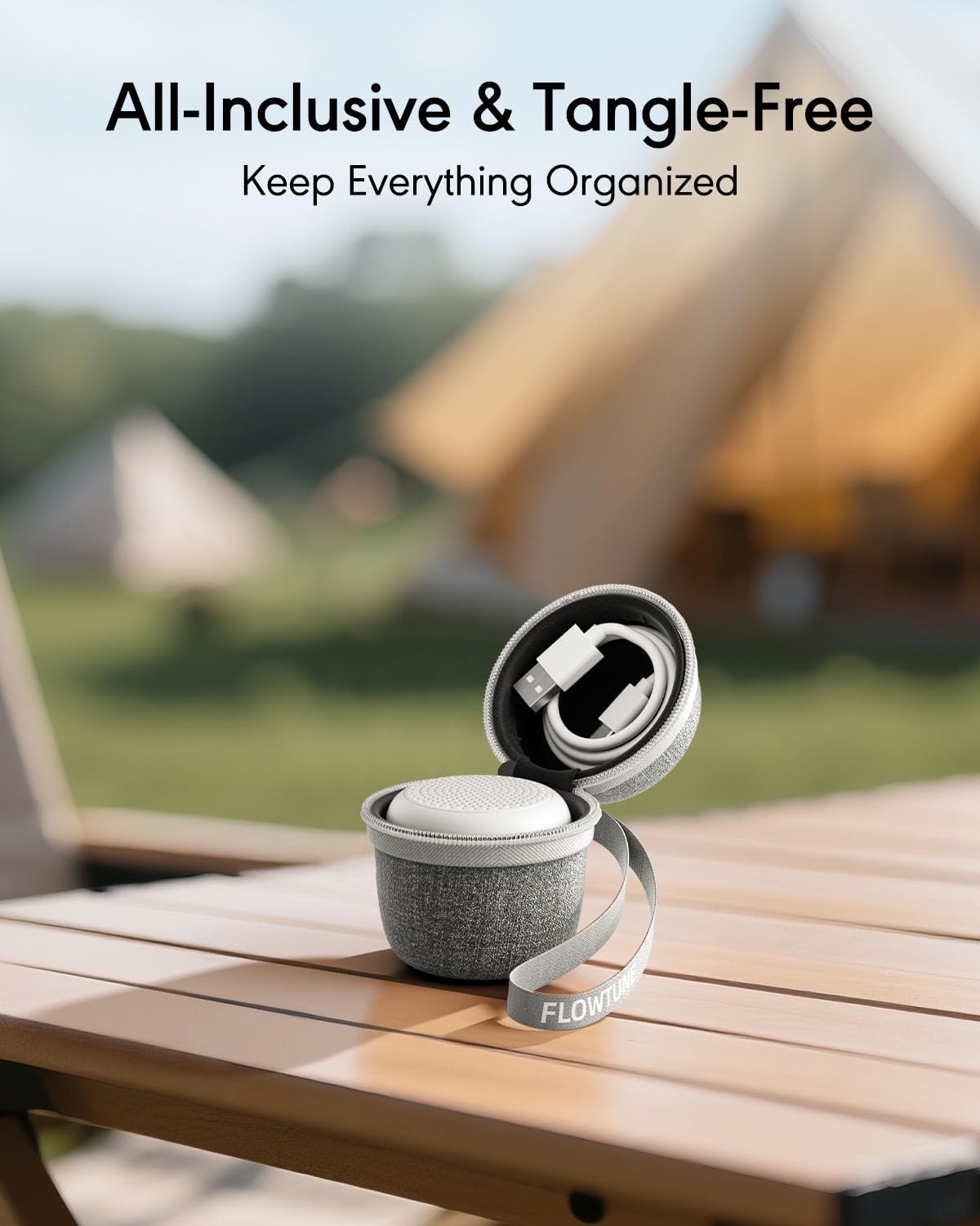 Flowtune Portable Sound Machine with Travel Case, 18 Soothing Sleep Sounds, Memory Function, 6H Timer Gift