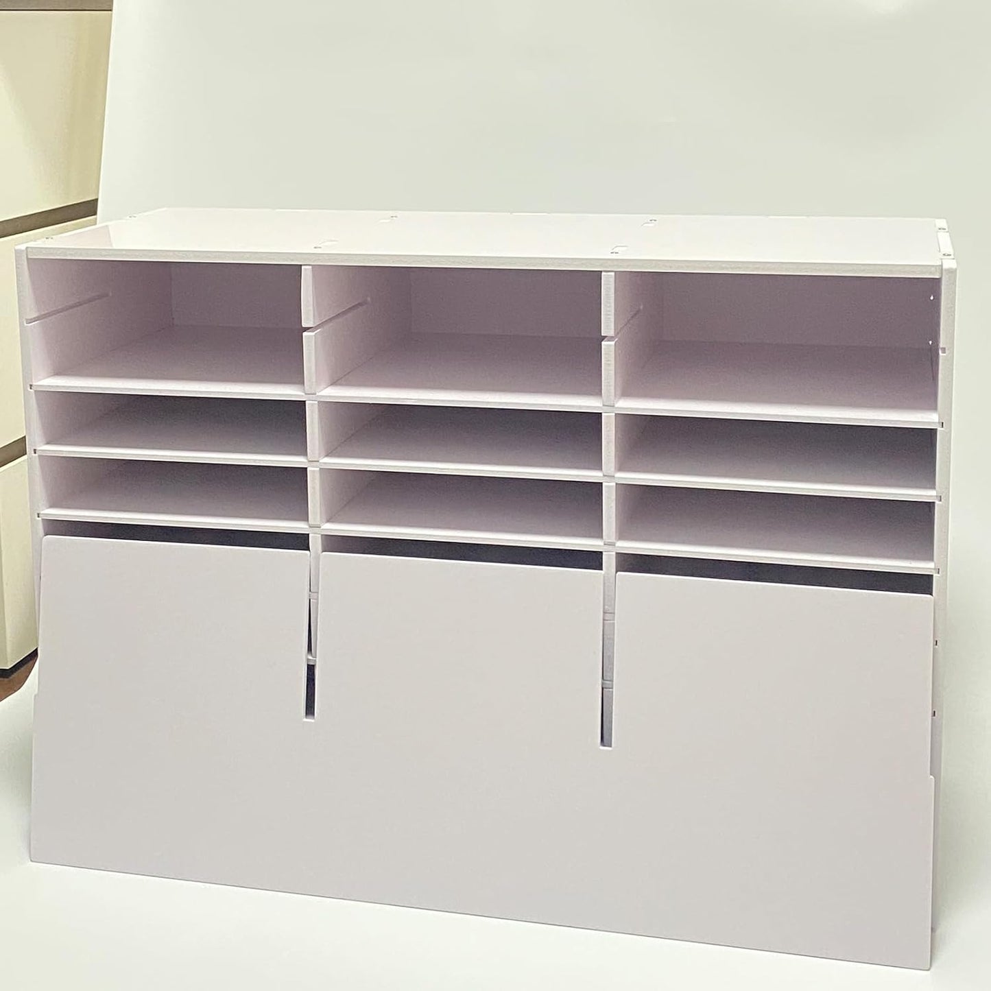 Literature Organizer - 27 - Slot Desktop File Sorter & Mail Center, Paper Storage Cabinet for Home, School & Office（White）