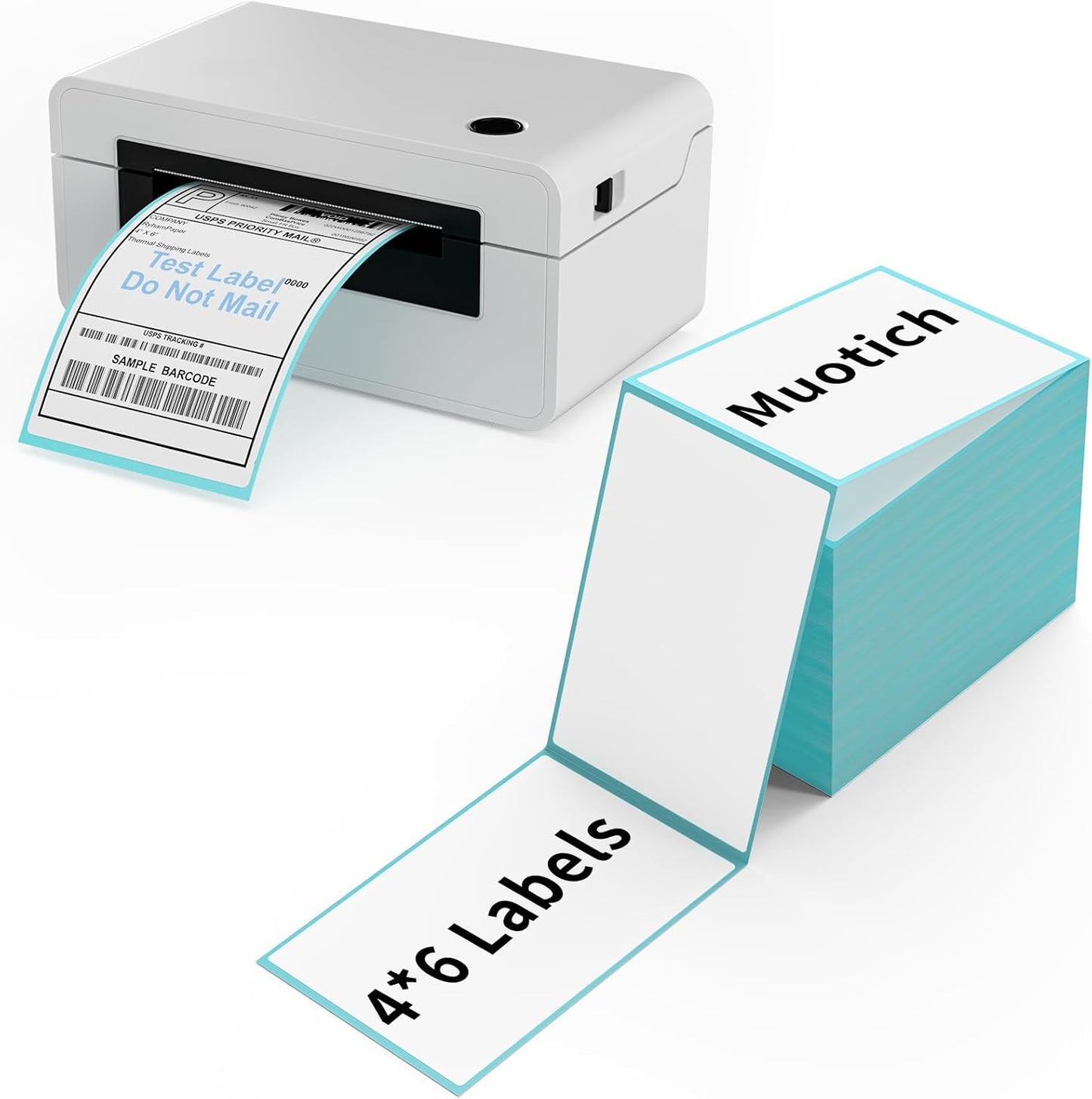 500 Labels Thermal Labels, 4x6 Fanfold Direct Thermal Shipping Labels, 1 Stack Thermal Printer Label Compatible with Rollo Label Printer, MUNBYN, iDRPT, Polono, Zebra Thermal Label Printer