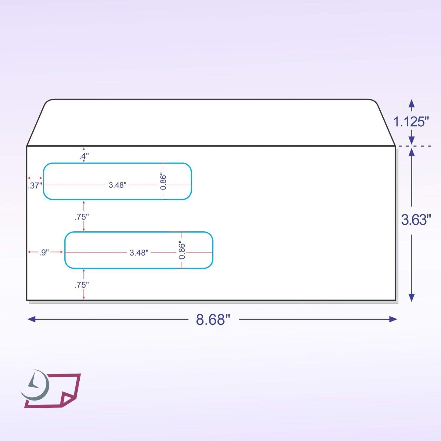 NextDayLabels - Box of 500# 8 Self Seal Double Window Security Check Envelopes
