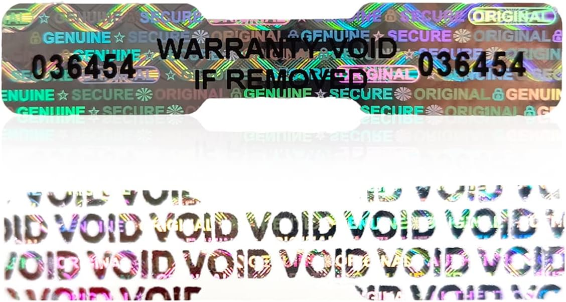 Hologram Tamper Evident Stickers, Void High Security Sticker, DogBone Warranty Tamper Proof Sealing Labels, Unique Sequential Serial Numbering (2Inch X 0.4Inch,GQYH) (120)