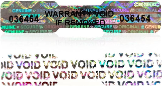 Hologram Tamper Evident Stickers, Void High Security Sticker, DogBone Warranty Tamper Proof Sealing Labels, Unique Sequential Serial Numbering (2Inch X 0.4Inch,GQYH) (120)
