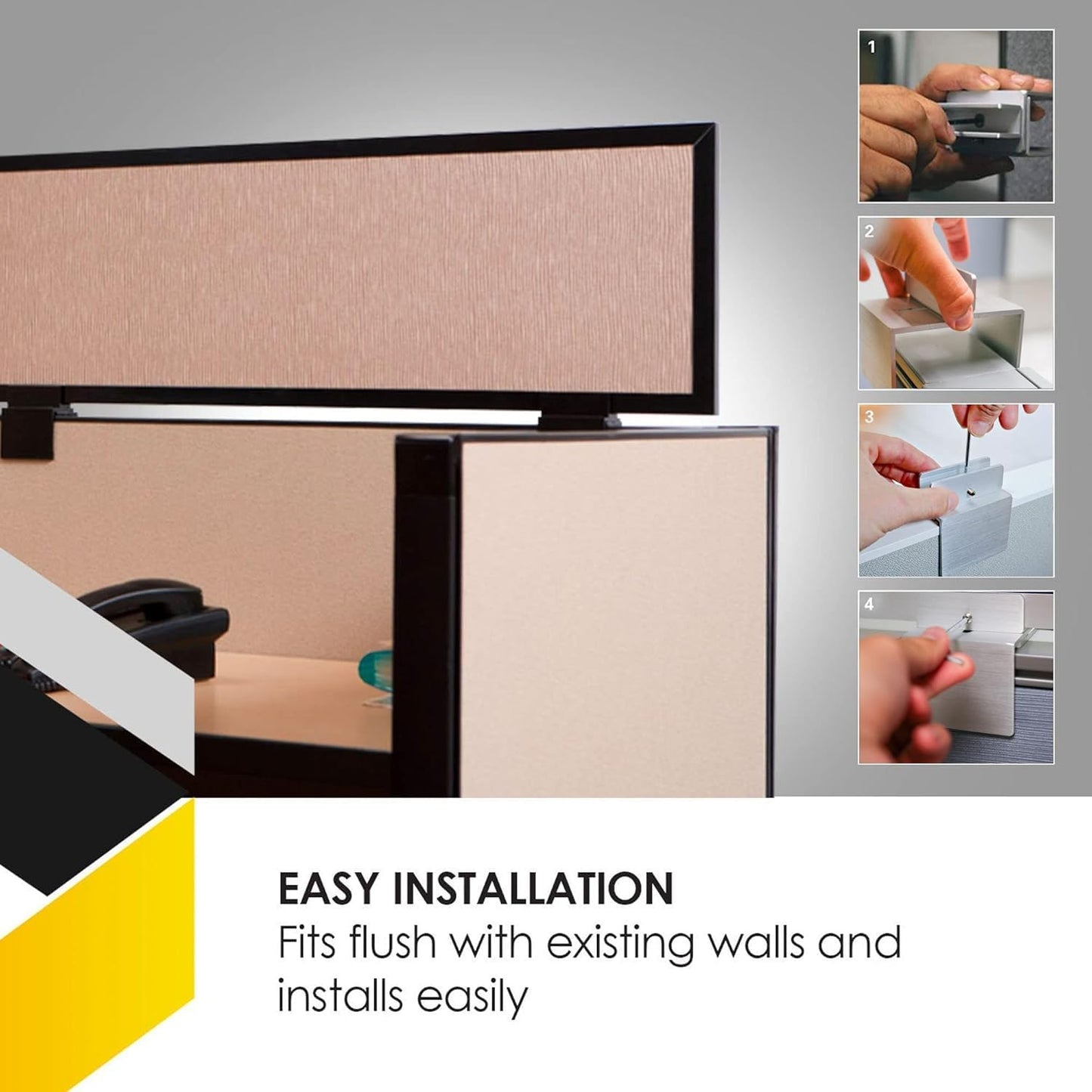 OBEX Acoustical Cubicle Privacy Screen Extender Desk Panel & Office Divider, Add Separation & Block Noise, 12" x 42", Overcast