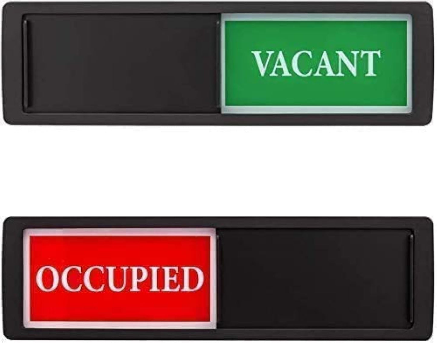 Vacant Occupied Sign - Magnetic Double-Sided Bathroom Door Sign for Home, Office, Restroom - Easy to Flip, Durable Design, Black