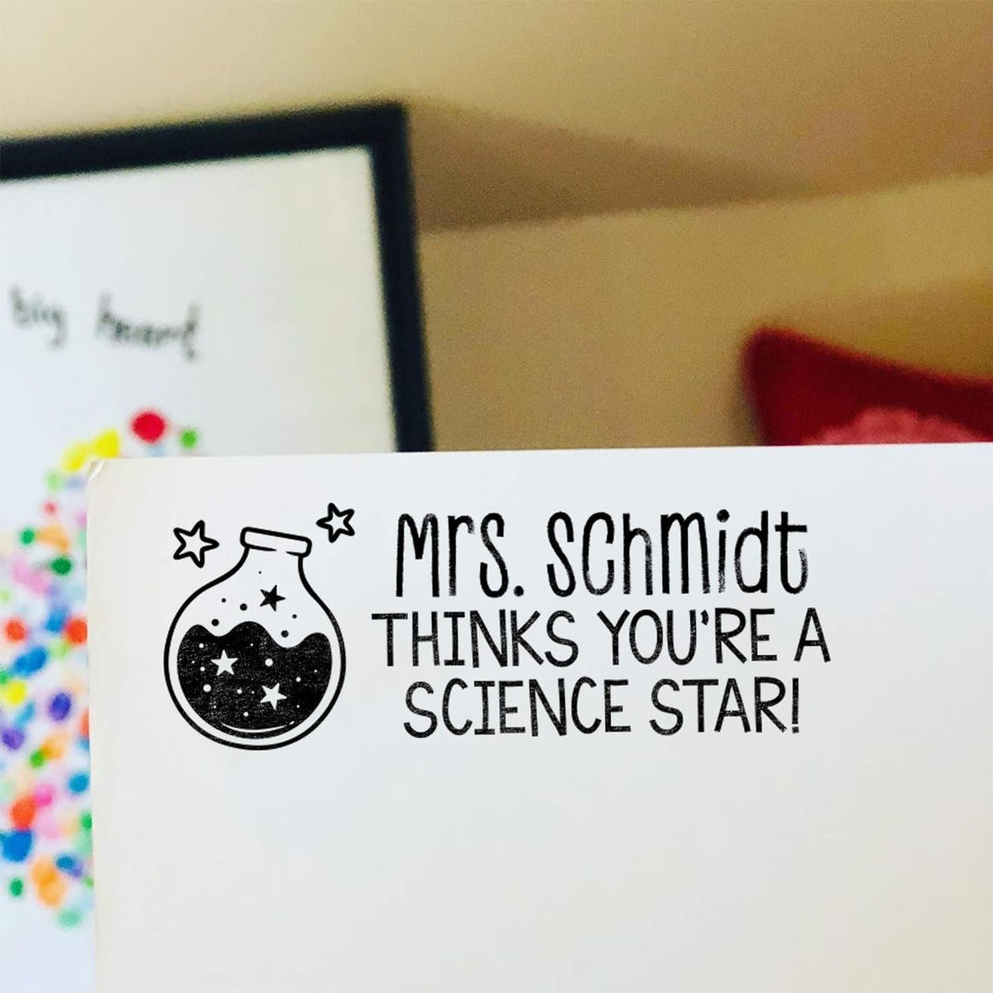 Custom Self-Inking Stamps | 49 Designs | Fun Phrases | Grading Made Easy | Classroom & Library Book Stamps (Science Star, Xtra Large)sexOut etcse