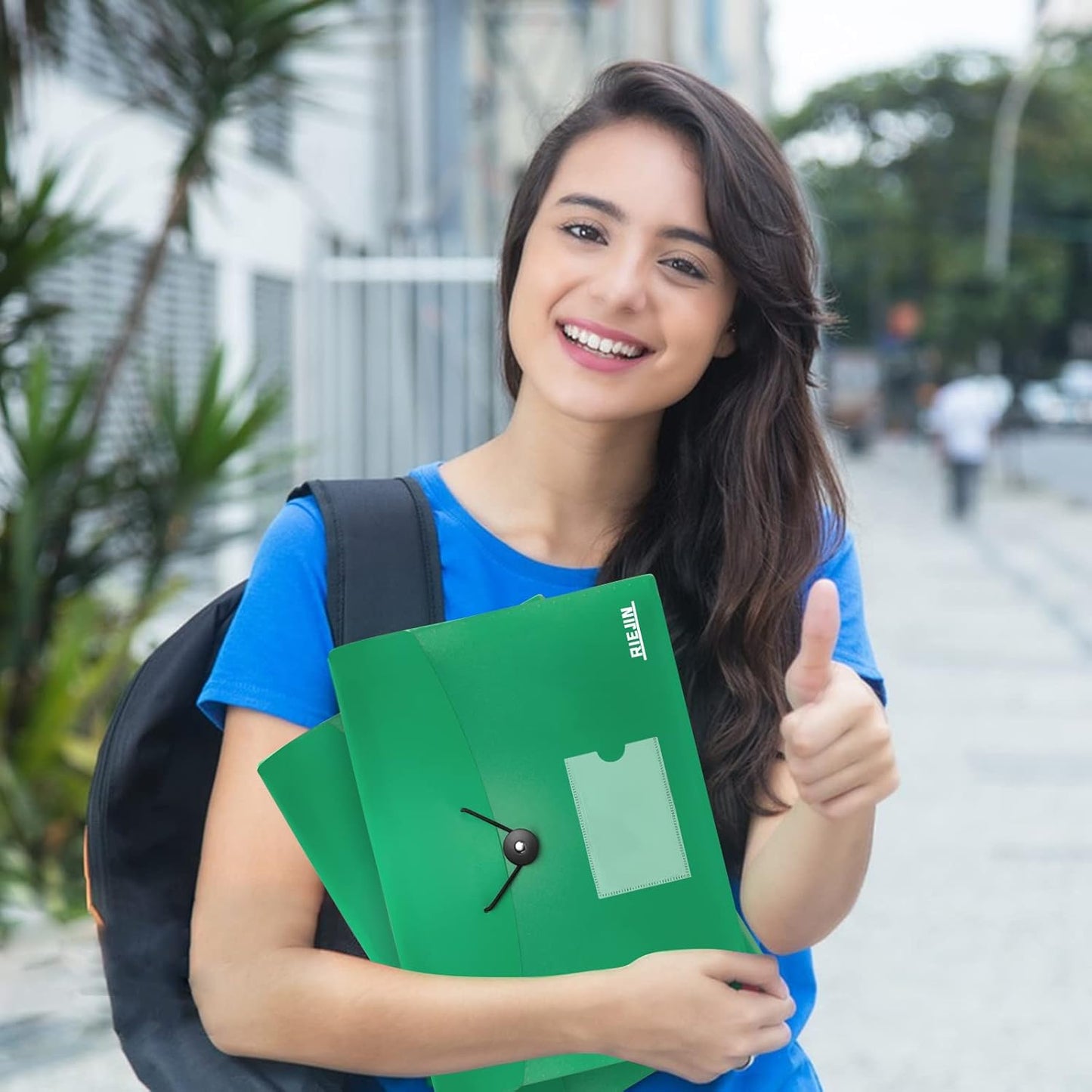 Accordian File Organizer 7 Pocket Expanding File Folder with Labels, Plastic Expandable File Folder for Documents Letter Size A4 Papers - Green