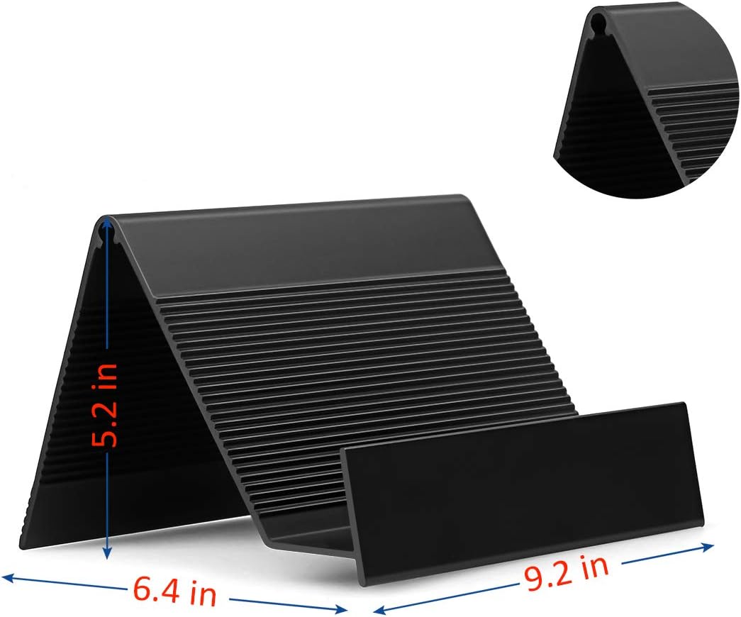 Business Card Holder Aluminum Business Card Display Stand, Desktop Black Business Card Holders for Exhibition, Home and Office, Fits 35-50 Business Cards 1 Pack