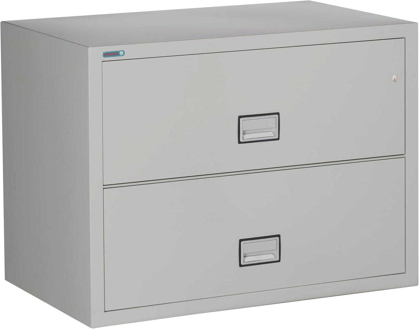 38 inch Wide 2-Drawer Lateral Fireproof File Cabinet – Legal and Letter Size Filing – Key Lock – Water Resistant – Fire Safe and Impact Rated – Light Gray Finish – Model LAT2W38LG