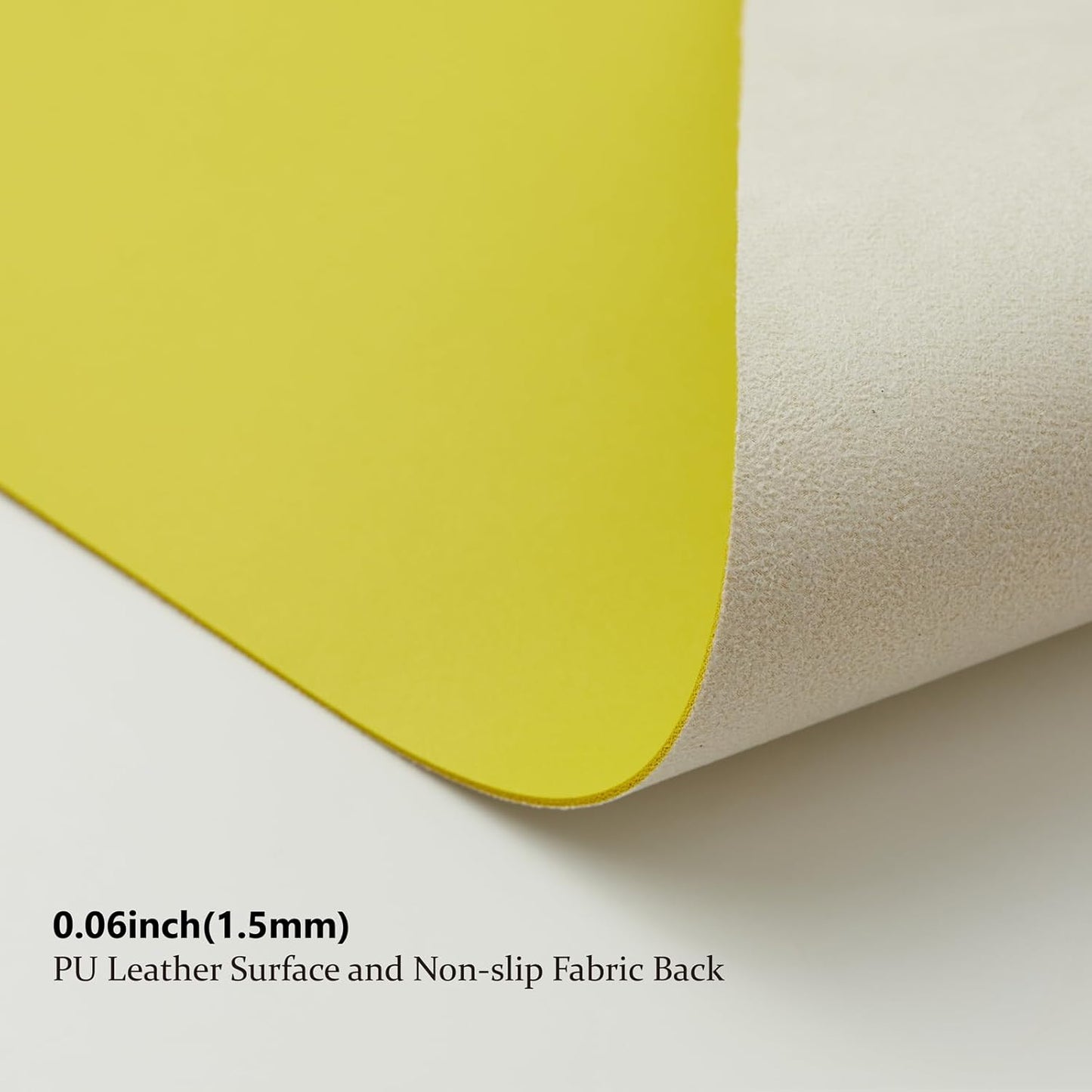 Leather Desk Mat - Small Non-Slip PU Desk Pad for Office and Home - Desk Organization and Accessories - Ideal for Large Mouse Pad and Small Desk Mats on Top of Desks (Lemon Yellow,23.6"x 13.8")
