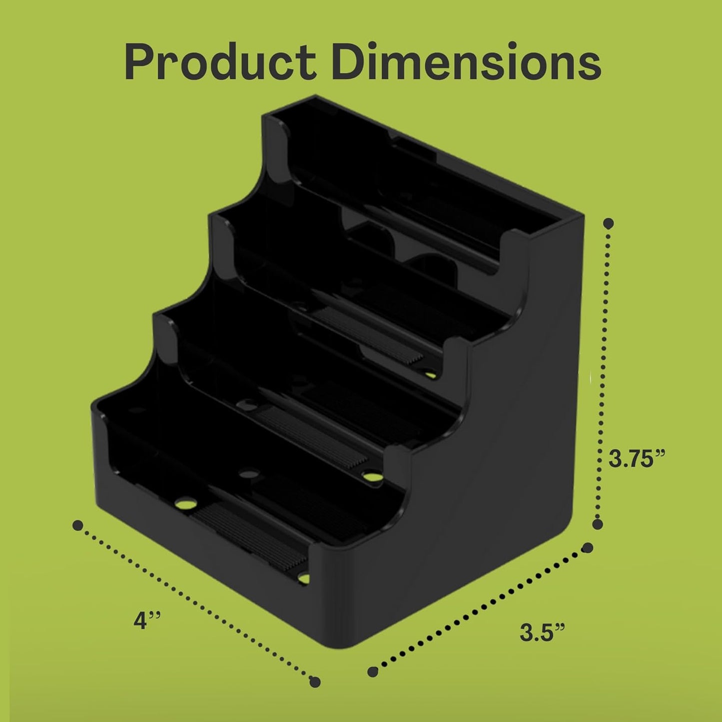 4 Tier Black Acrylic Business/Gift Card Holder, Fits standard-sized business cards or gift cards, For Use In Office, Retail, and Hospitality - Pack of 8