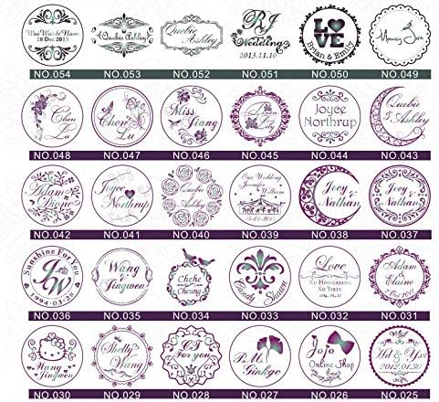 Vintage Custom Made 128 Styles Personalized Your Design Double Letters Name Date Logo Picture Wedding Invitation Wax Seal Sealing Stamp Rosewood Handle Set