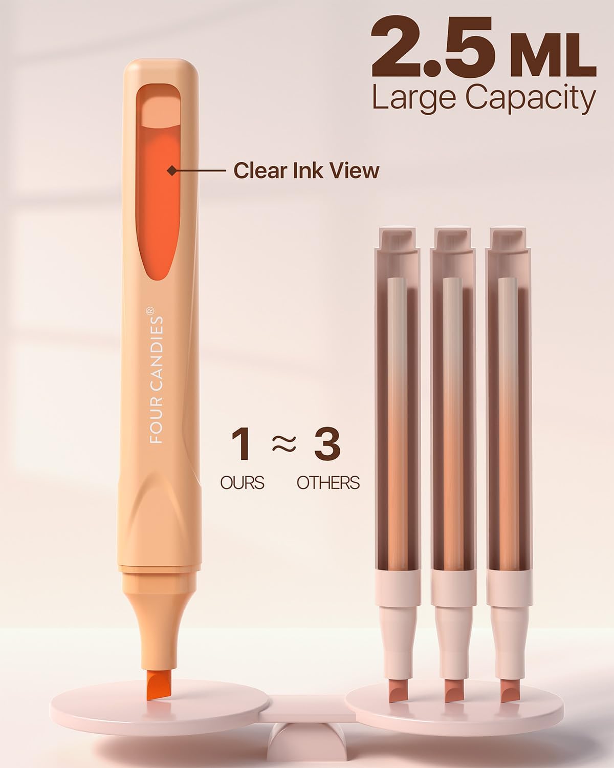 Four Candies Cute Pastel Highlighters, 10 PCS Highlighters Assorted Colors, Soft Chisel Tip, Clear Ink View, Aesthetic Highlighter Set for Organizing and Coloring & Back to School Supplies