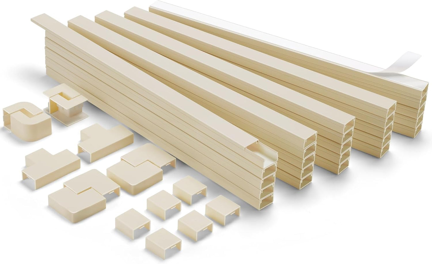 392.5in Wire Covers for Cords Kit - Beige Cord Cover, Wall Wire Hiders, TV Cable Hider, Cord Hider - Mounted TV, Cord Concealer - 25 x 15.7 W 0.95H 0.55in