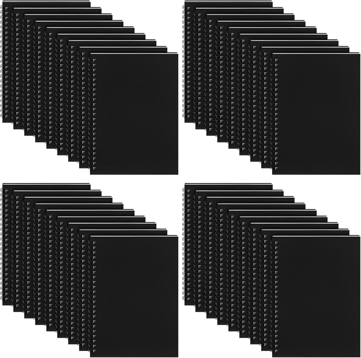 Yahenda Spiral Notebook Bulk A5 Journal Lined 8.3'' x 5.5'' Writing Composition Paper Small Notepad Subject Notebook for Students Office Business Back to School Supplies(Black,36 Pcs)