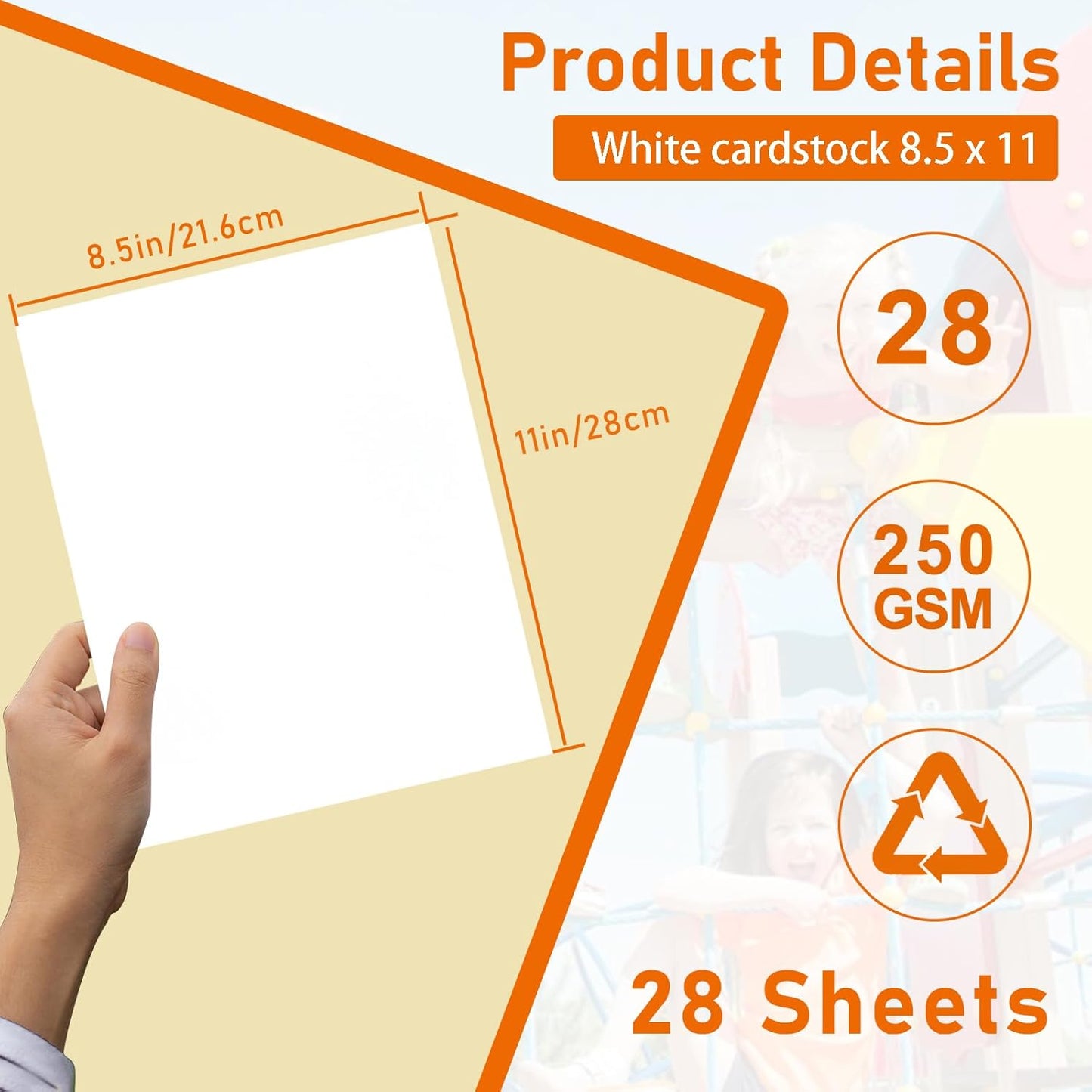 28 Sheets White Cardstock 8.5 x 11 Certificate Paper, 92lb Heavyweight Printer Paper Card Stock for Wedding, School Crafting, Memus, Making Cards, Business Cards, Invitations