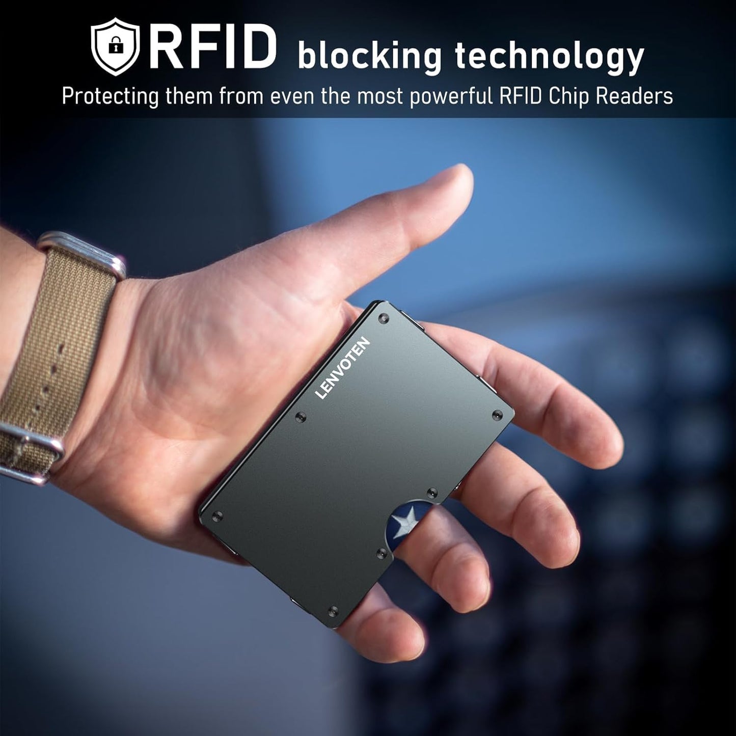 Minimalist Wallet for Men, Metal Wallet with Money Clip, Slim Compact Wallet, RFID Blocking Card Holder, Metal Aluminum Credit Card Holder, Holds up to 20 Cards