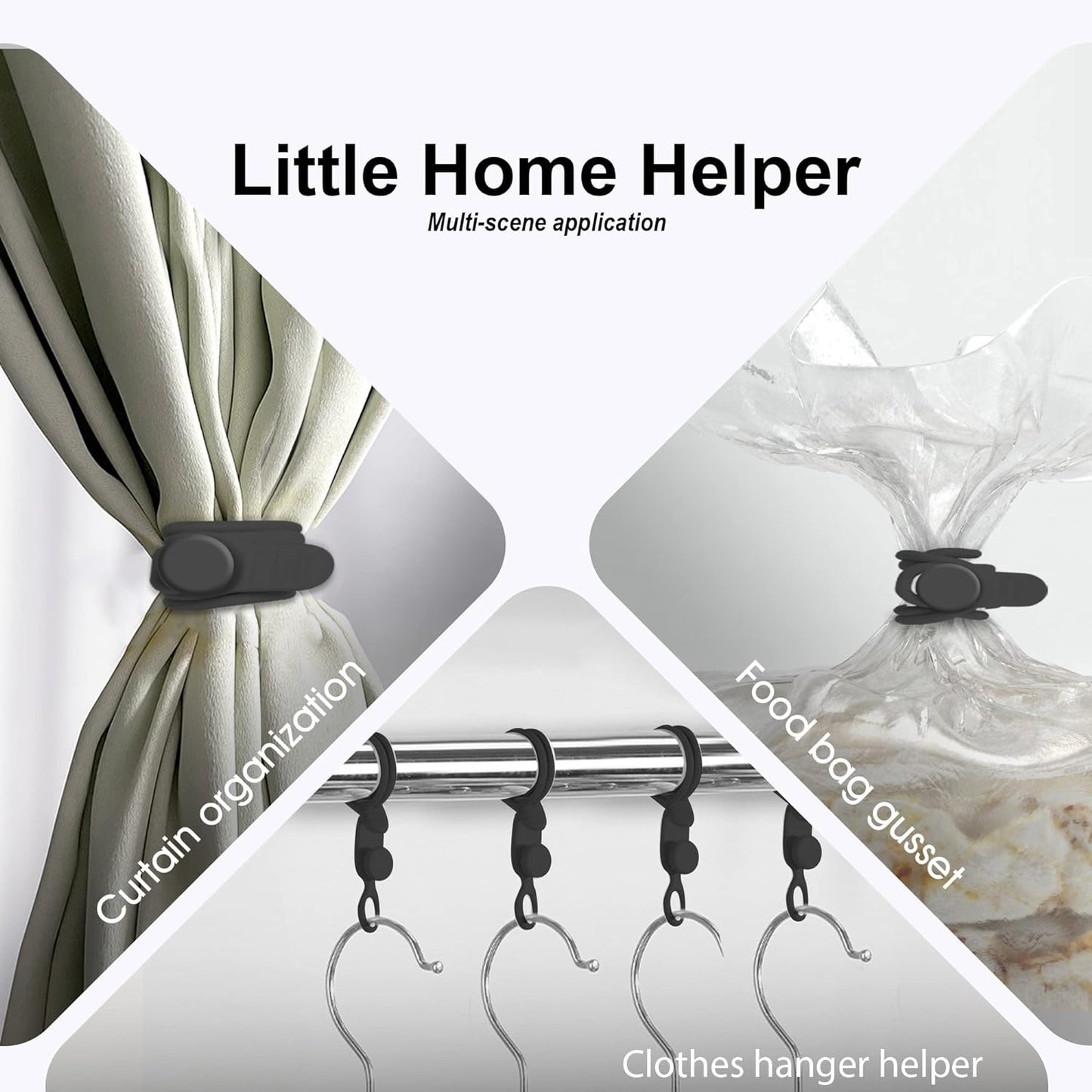 Nearockle Silicone Cable Ties Cord Organizer for Cable Management, 16PCS 4.2" and 7.1" Reusable Cable Organizer Electronic Accessories for Home, Office, Kitchen, School, Travel (Black)