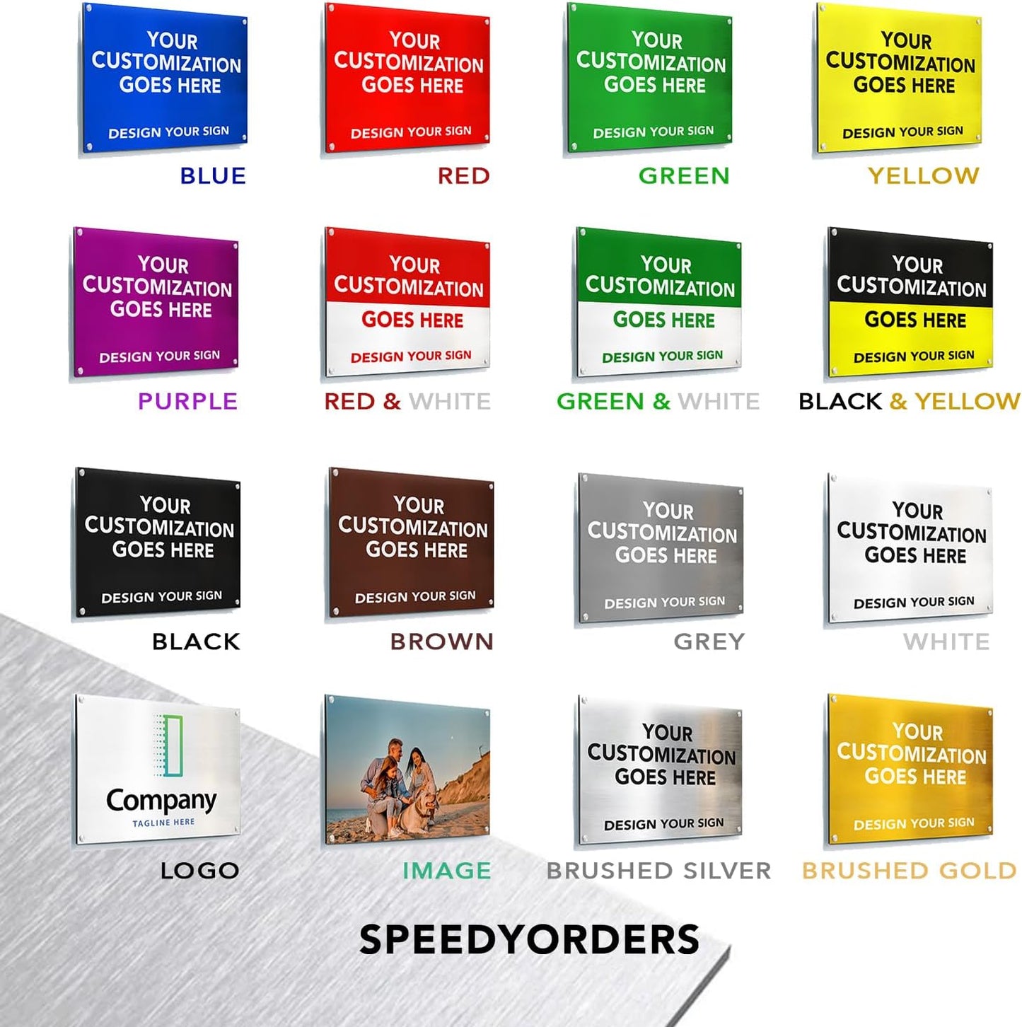 SPEEDYOOKS Custom Outdoor Metal Sign, Personalized Aluminum, Customized Safety, Business, Waterproof - White Aluminum (Black & Yellow, 20x20 In)