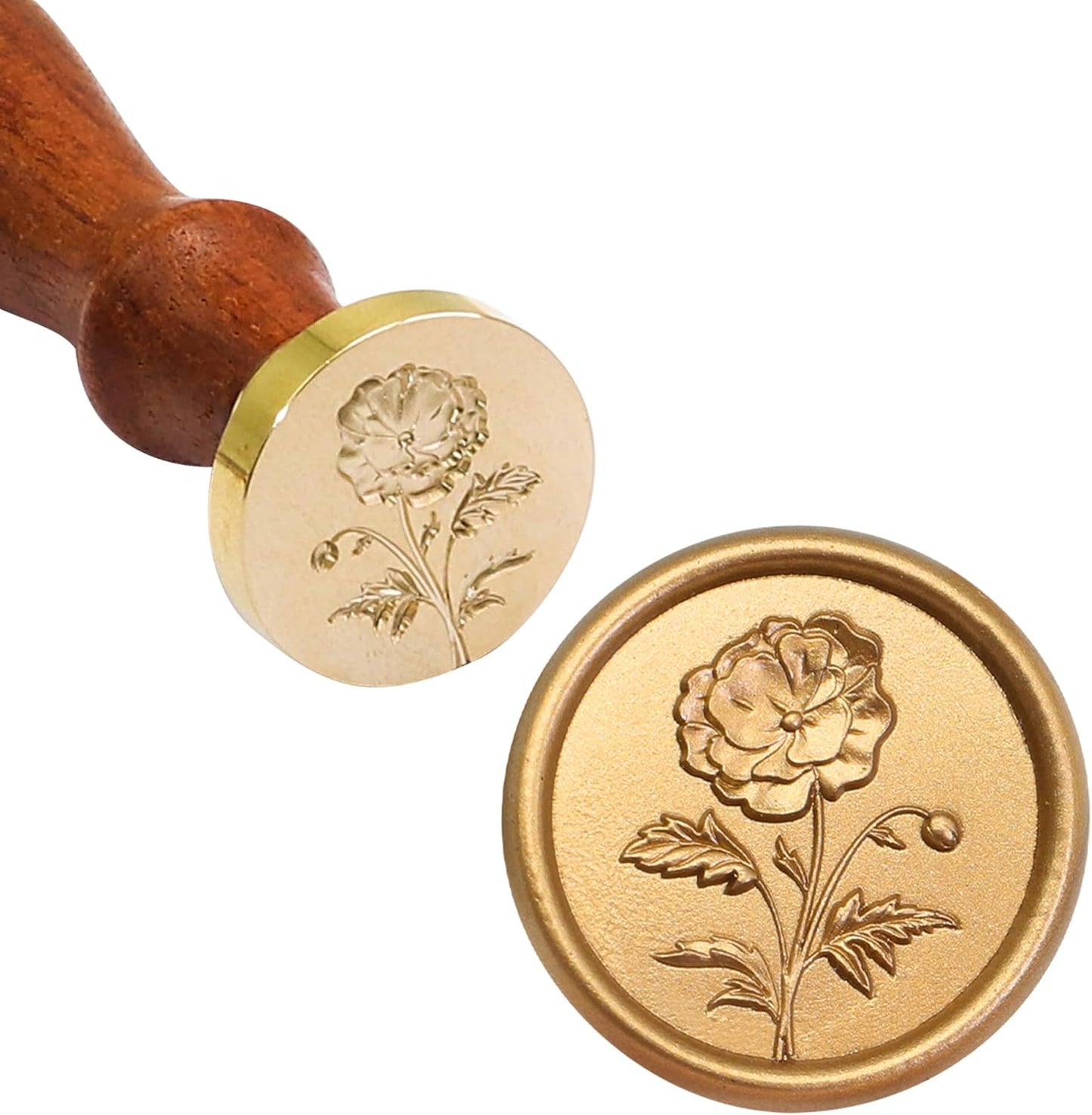 SWANGSA Wax Seal Kit, 3D Flower Stamp with 200pcs Sealing Wax Beads, Great for Embellishment of Wedding Invitations, Wine Packages, Gift Wraps