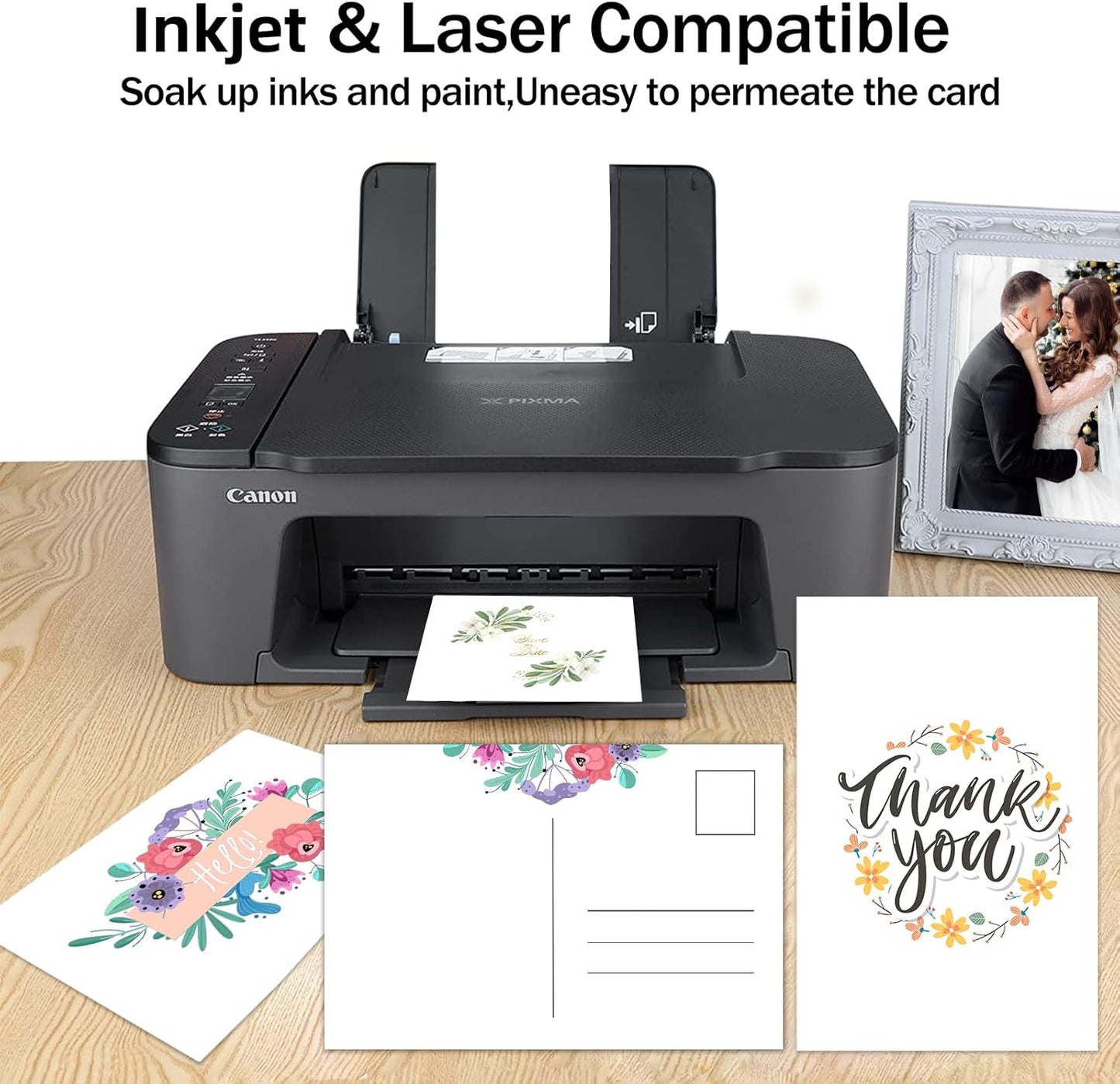 100 Pack White Blank Index Cards 4x6 Thick Paper, Goefun 80lb Heavyweight CardStock Unlined Notecards for Post Cards, Photo Paper, Recipe Cards