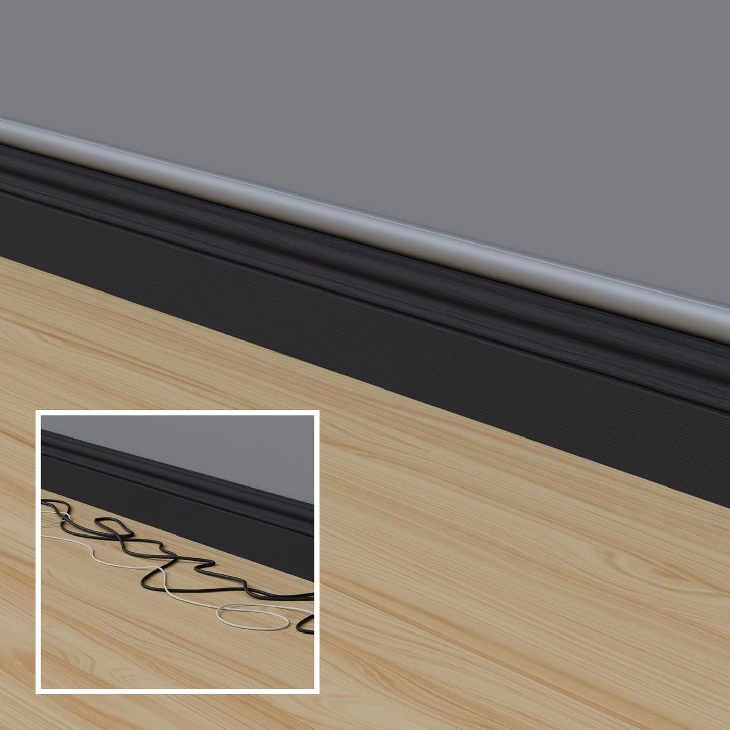 D-Line Half Round Cord Hider, Patented Cable Cover, Hide TV Wall Mount Wires, Raceway for Cords, Decorative Wire Covers, Paintable, Adhesive Cable Concealer - 2X 1.18in W x 0.59in H x 39in L - Gray