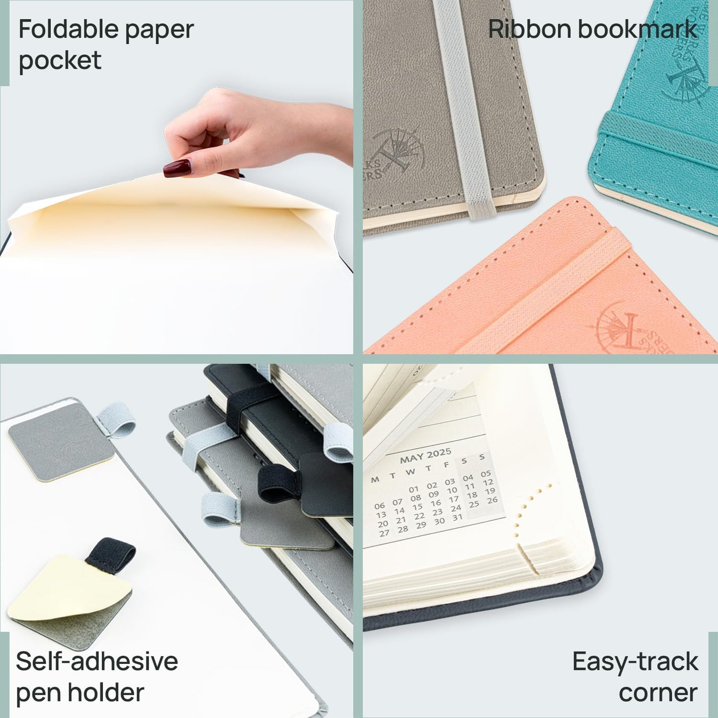 POPRUN Planner 2025-2026 (Large - 8.5'' x 10.5'') Academic Weekly Calendar (July 2025 - June 2026) with Hourly Time Slots, Monthly Tabs, 100GSM Thick Papers, Leather Soft Cover - Night Sky Blue