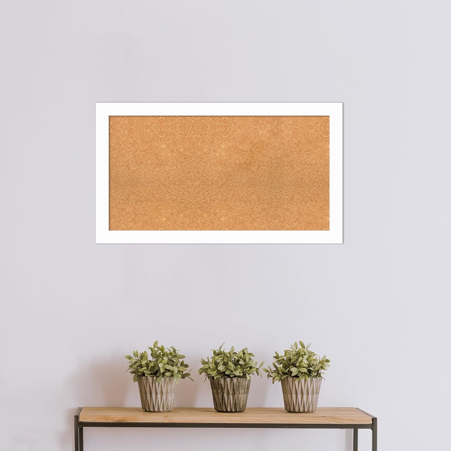 Amanti Art Natural Cork Board for Wall, 21x37 Vision Board with White Frame, Large Corkboard Office Decor for Home Organization, Casual Corkboard Pinboard to Display Items for Home Organization in