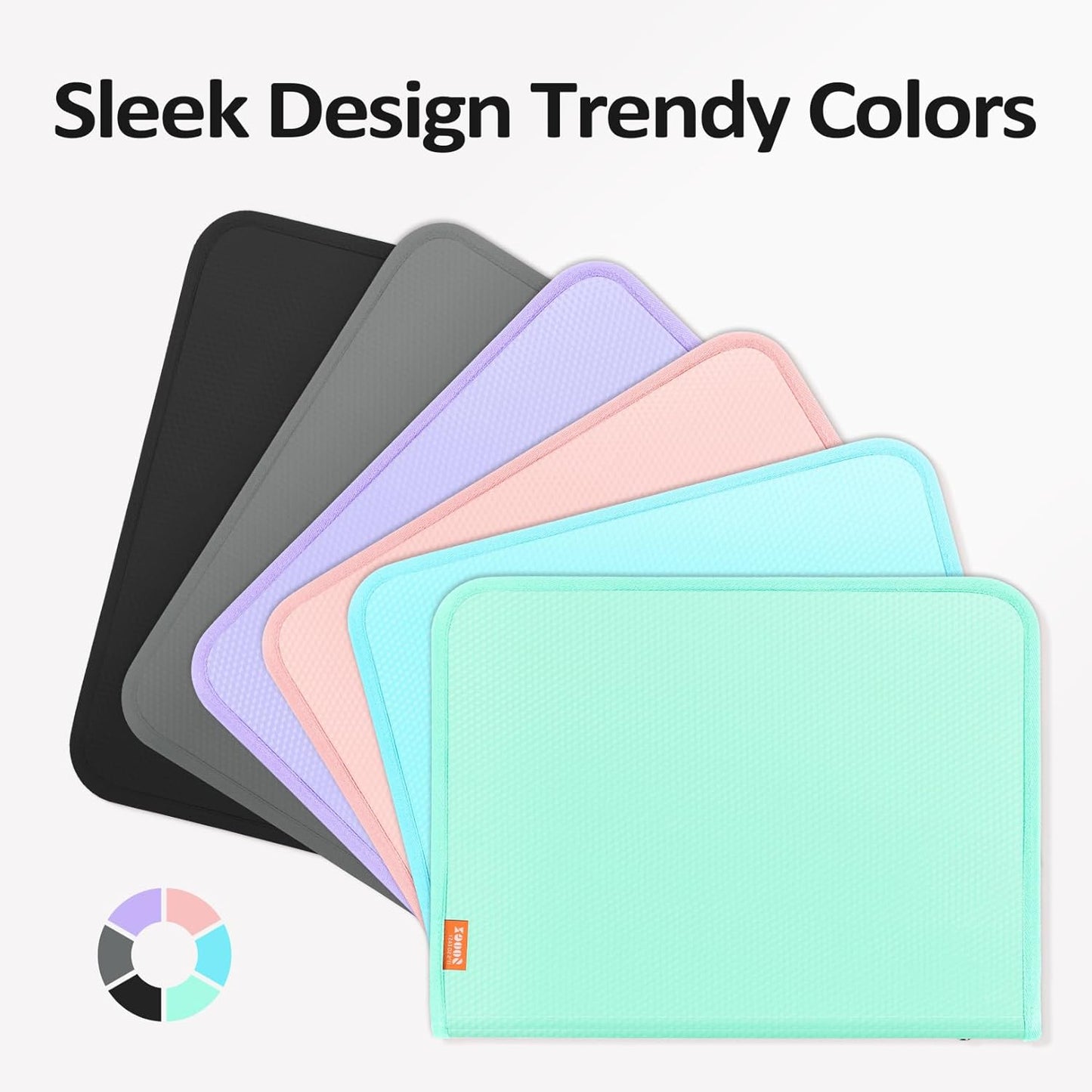 Sooez 13 Pocket Accordion File Organizer, Zipper Expanding File Folder Organizer, Reinforced Plastic Accordion Folder, A4 Letter Size, Portable Folders for Documents, Pink