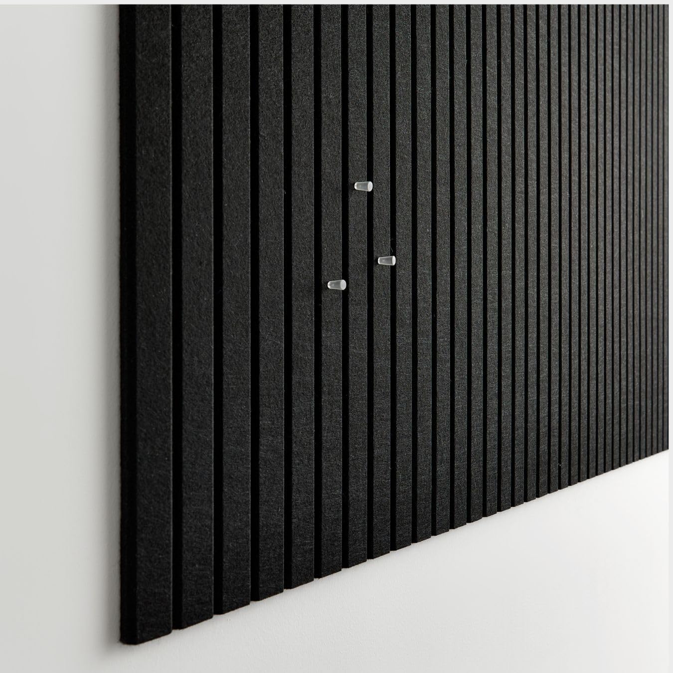 Large Cork Boards for Walls Black Felt Board Alternative - Slat Wall Paneling, Felt Bulletin Board Tiles for Office Decor, Push pin Board Office Wall Organizer -12-Pack (Black)