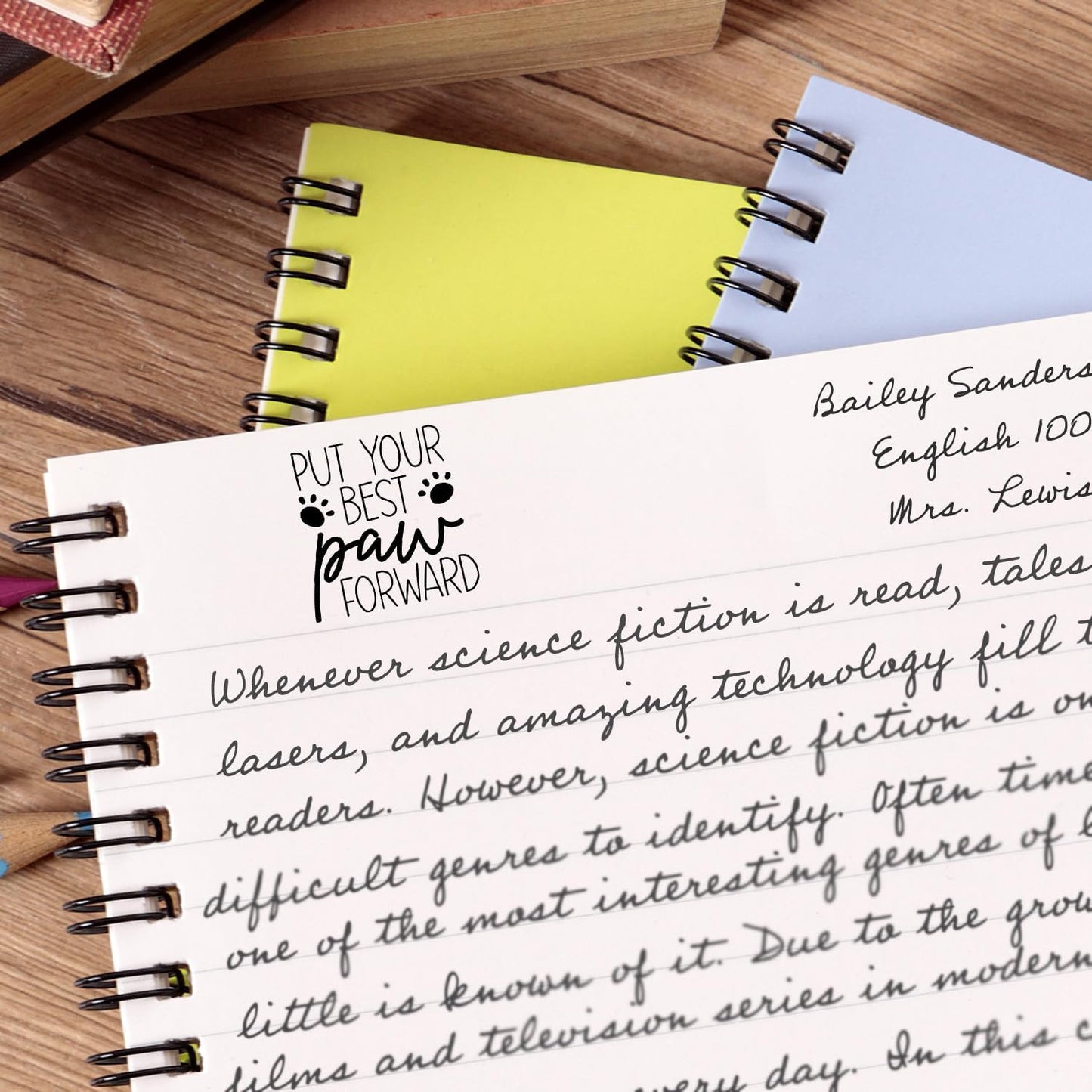 Put Your Best Paw Forward Stamp / 2000 Plus Self Inking Teacher Reward Puppy Prints Stamper / 9/16" Small Black Animal Imprint Planner Worksheet Stamp