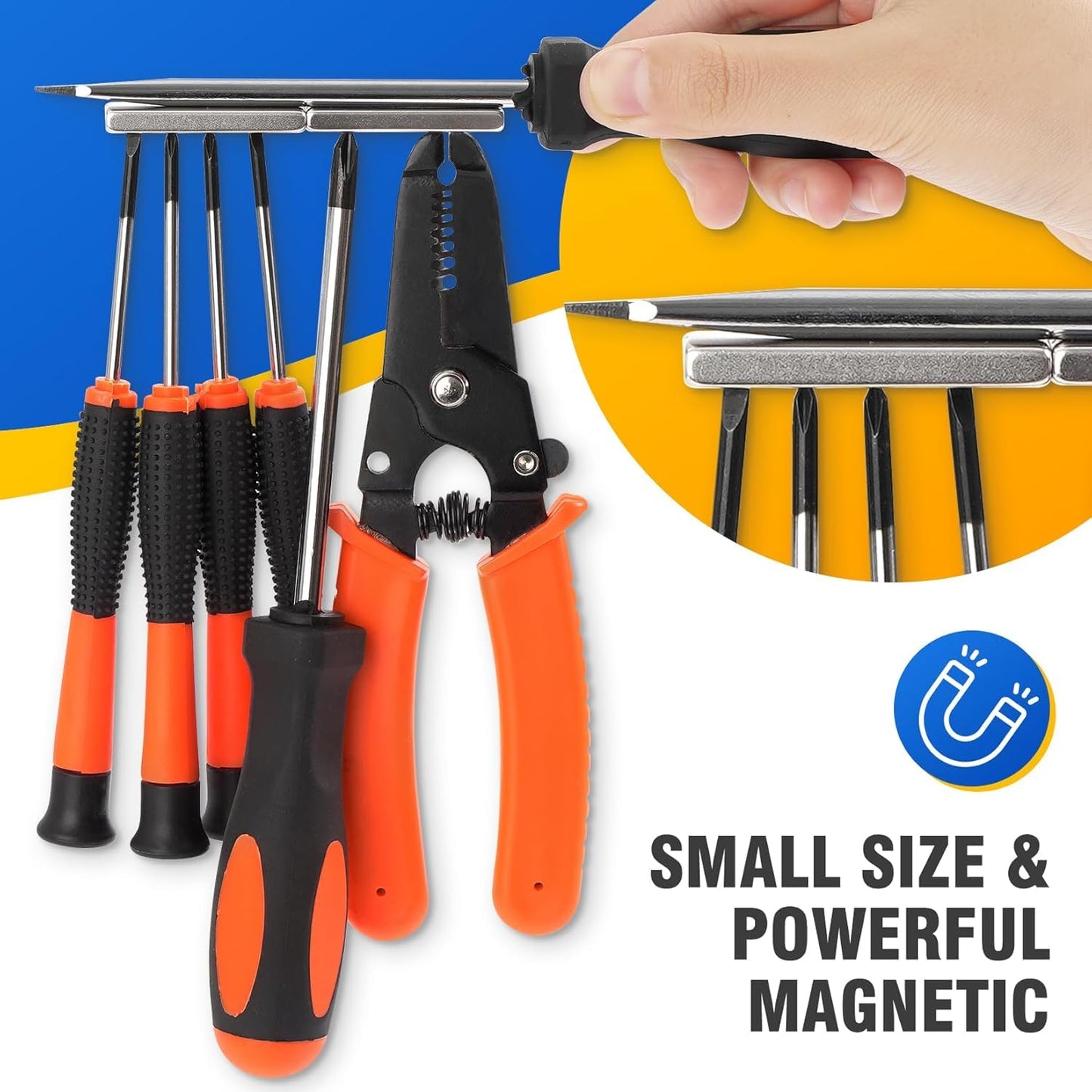 Grtard 120 Pack Powerful Neodymium Bar Magnets, Rare Earth Magnet Bar, Rectangle Magnet, Neodymium Magnets for Outdoor, Fridge, Whiteboard-Mix Size