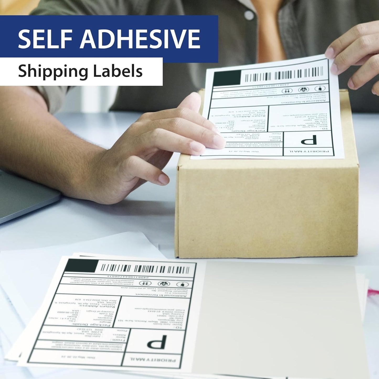 1000 Sheet (2000 Labels) | 8.5" x 11" Half Sheet Self Adhesive Shipping Labels for Laser & Inkjet Printers | Ecommerce, Address, Mailing, Labeling, Packaging