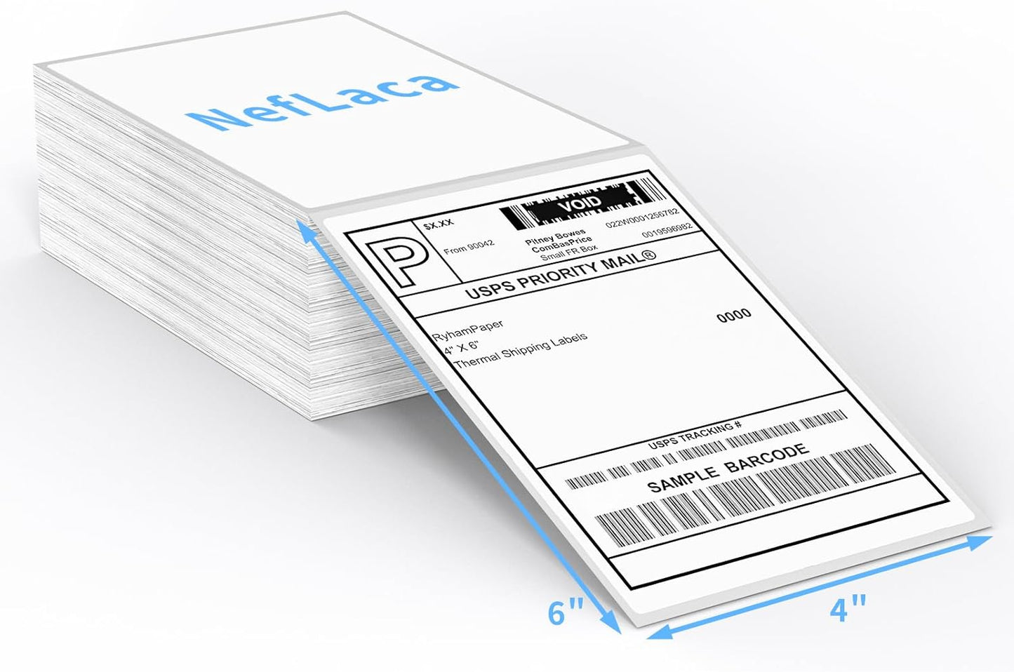 Direct Thermal Label-Shipping Label 4x6-NefLaca Thermal Printer Sticker 4"x6",Compatible with Rollo,Nelko,Zebra. MUNBYN Printer(Pack of 500 Labels)