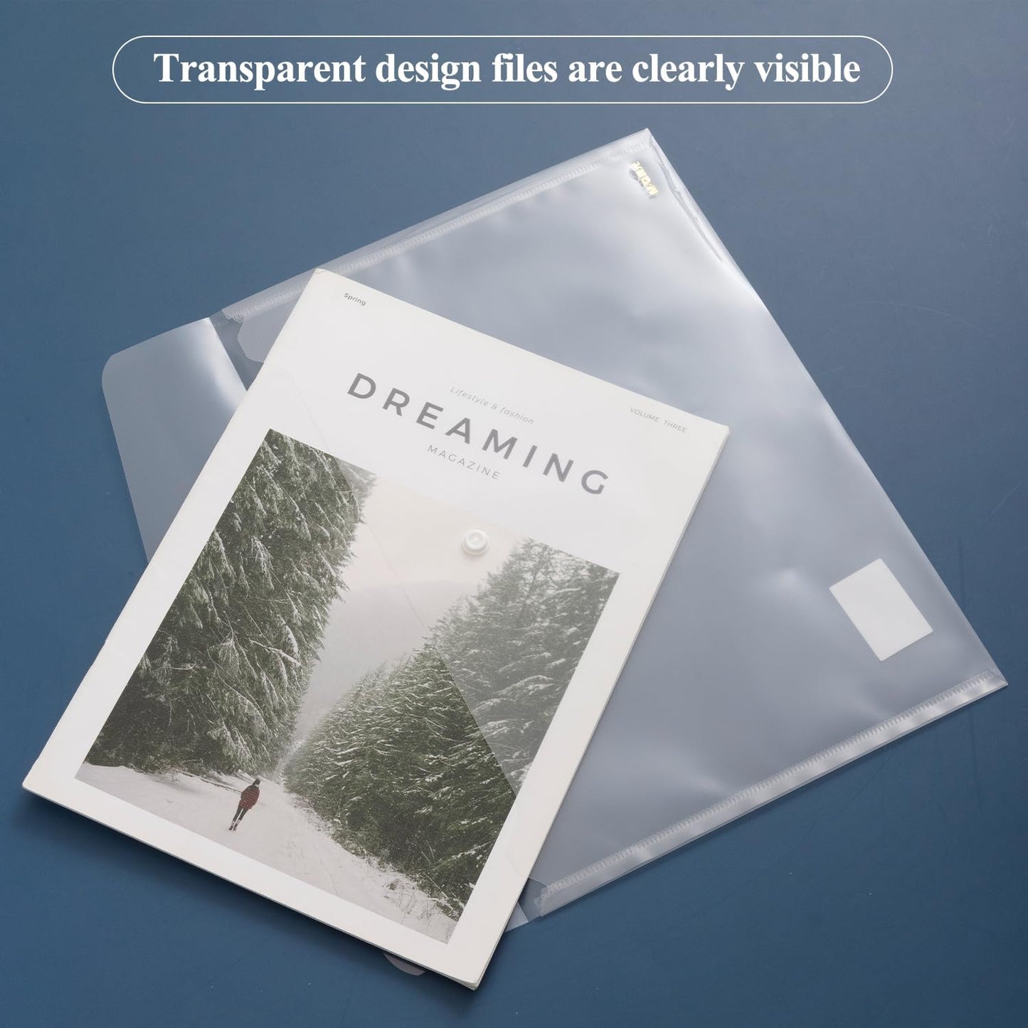 M&G 12 Pack Plastic Envelopes File Folders, Clear Folders for Documents A4 Letter Size Poly Envelopes with Snap Button Closure, Use for School Home Office Suppiles Organizer