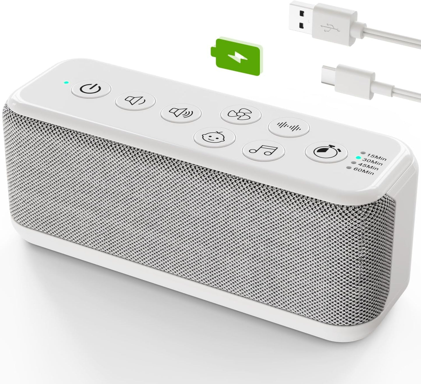 OnLyee White Noise Machine for Office Privacy & Noise Canceling, USB Rechargeable Sound Machine for Sleeping Adults, 42 Soothing Sounds, Lullabies, Fan Sounds, Auto-Off Timer – Ideal for Sleep & Focus