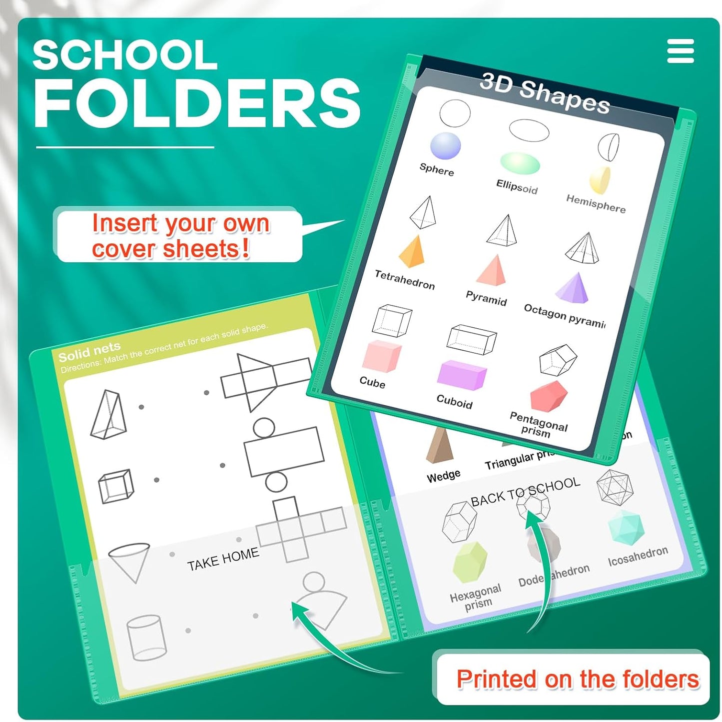 Henoyso 72 Pcs Plastic Take Home Folders with 2 Pockets Parent Teacher Classroom Communication Homework Folder for Students Parent Teacher Connect (Green)