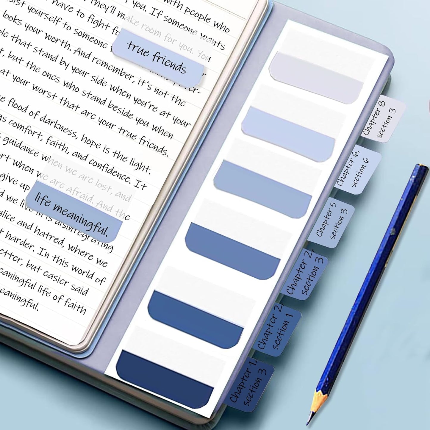 Potanro Book Tabs240 PCS Annotation Tabs 1"x1.8" Large Book Sticky Tabs Repositionable Page Tabs Flags Page Colorful Index Tabs for Annotating Books and File Classification(Large)